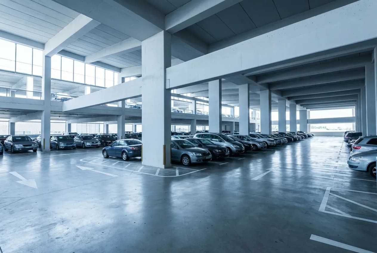 A multi-storey airport car park, the pricey way to Heathrow