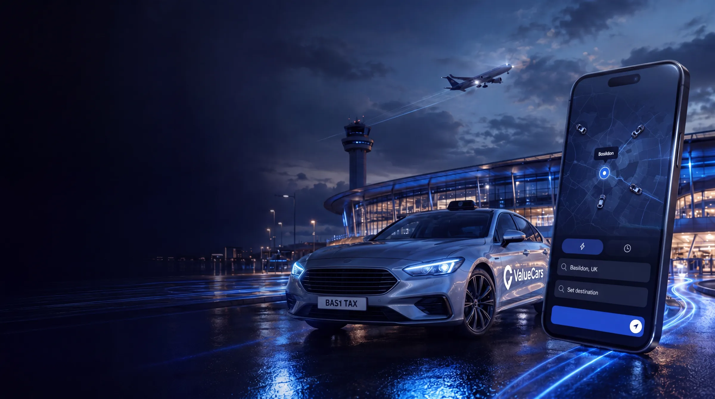 A Value Cars executive car ready for a business pickup in Basildon